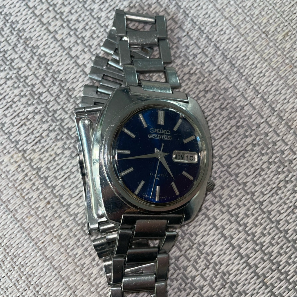 Seiko 5actus 7019 7000 Automatic Analog Day  Date Blue Dial Watch
